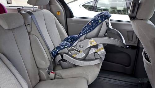 where to put car seat in toyota sienna