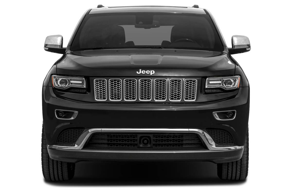 Front view of a black 2016 Jeep Grand Cherokee