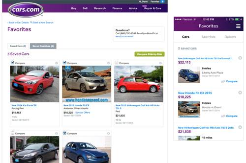 Save Car Listings and Searches Across Devices With New Cars