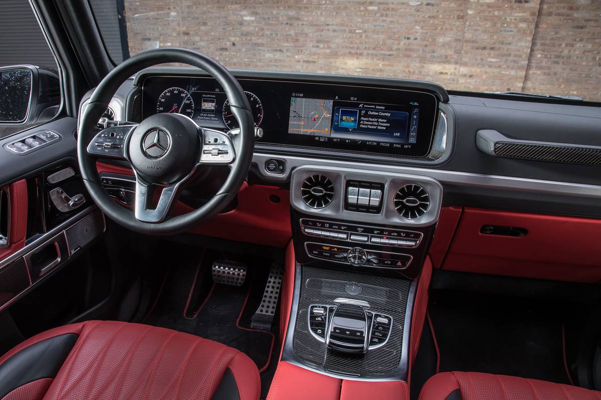 20 mercedes benz g 550 2019 black  front row  interior  red  two tone jpg