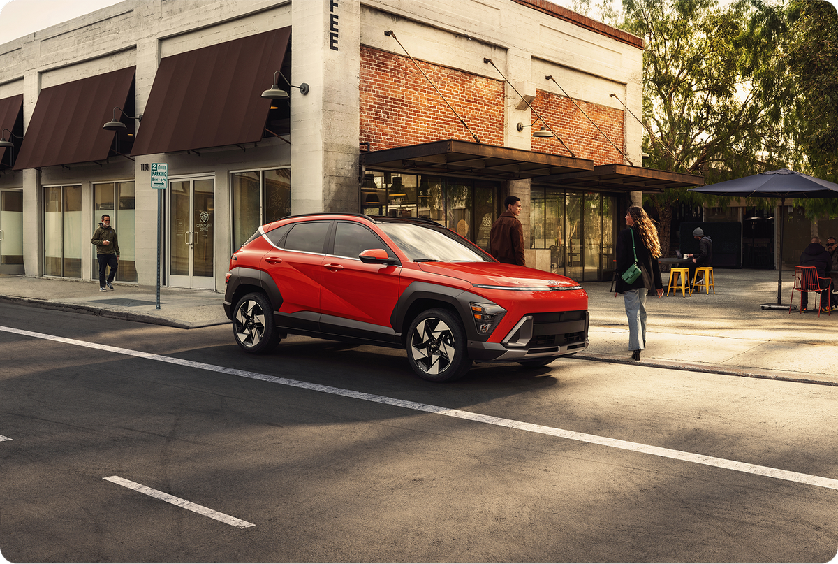 2025 Hyundai Kona parked on street png