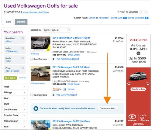 Cars Adds Inventory Email Alerts Cars