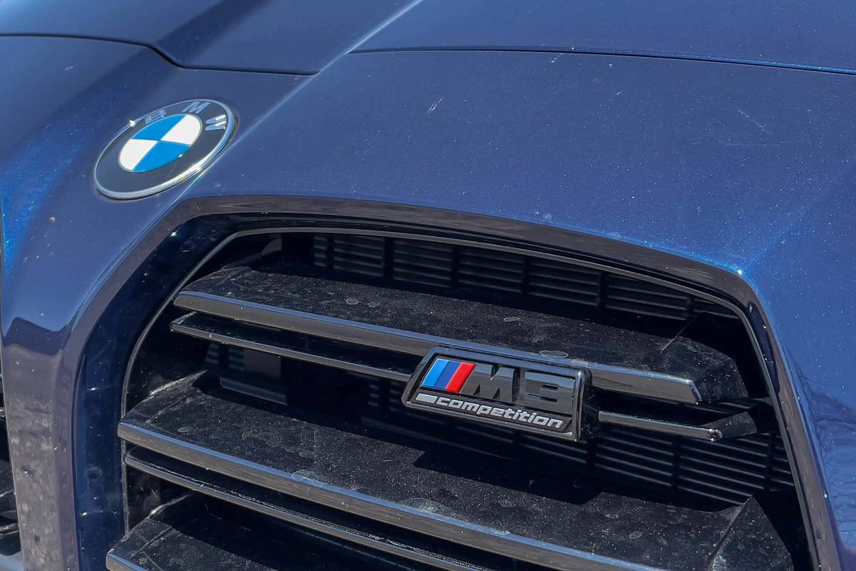 bmw m3 competition 2021  05 blue  exterior  front  grille  logo jpg