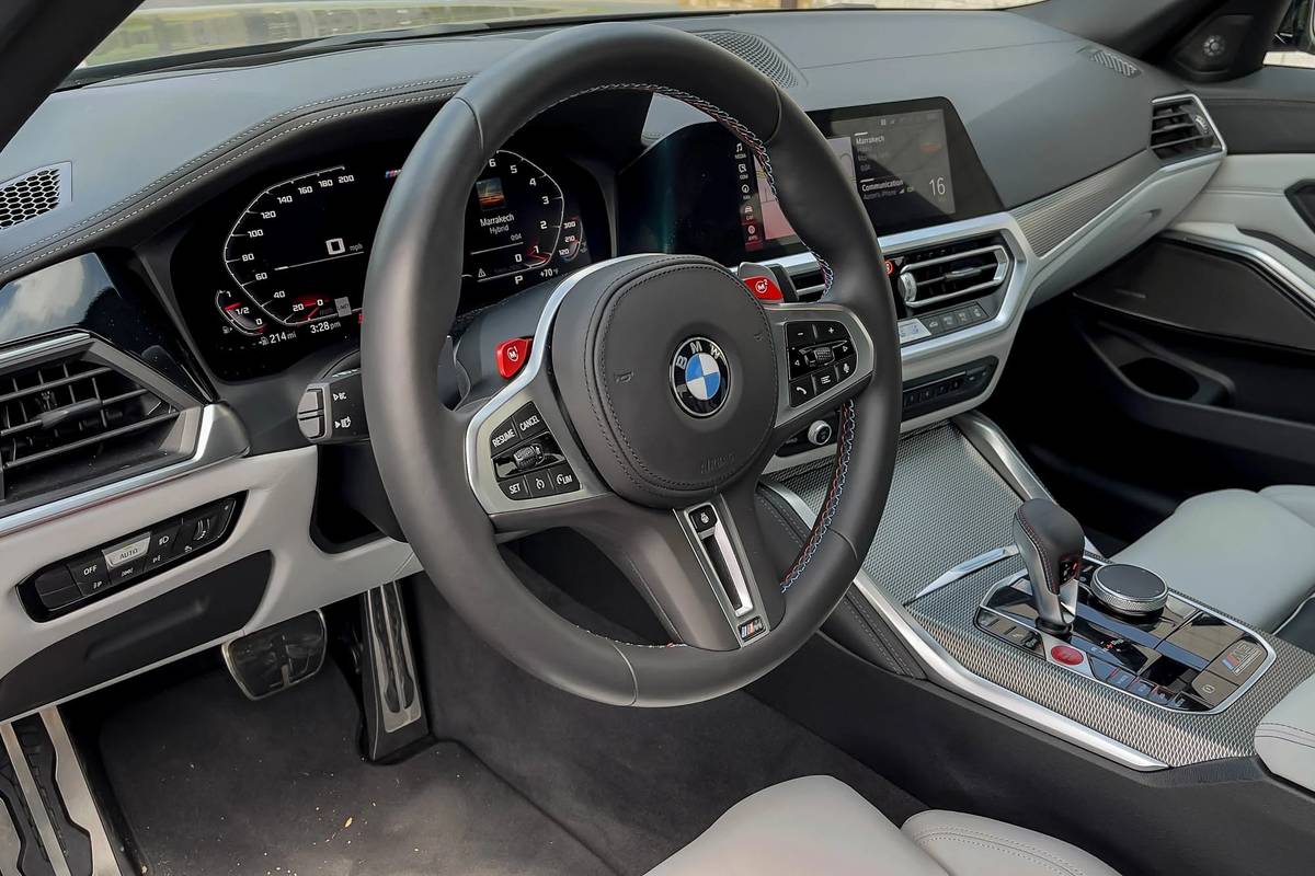 bmw m3 competition 2021  12 front row  interior  steering wheel jpg