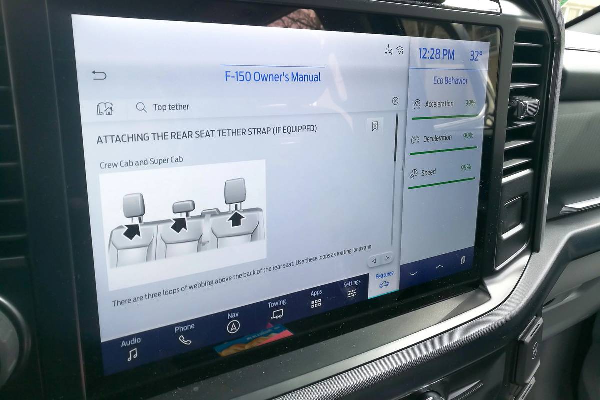 ford f 150 2021 04 car seat check  center stack display  interior jpg