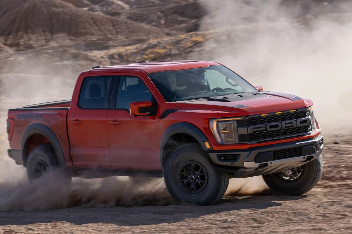 ford f150 raptor 2021 oem 24 angle exterior front off road red jpg