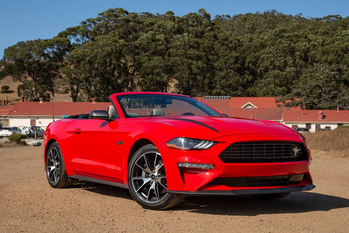 ford mustang ecoboost 2020 18 angle  exterior  front  red jpg