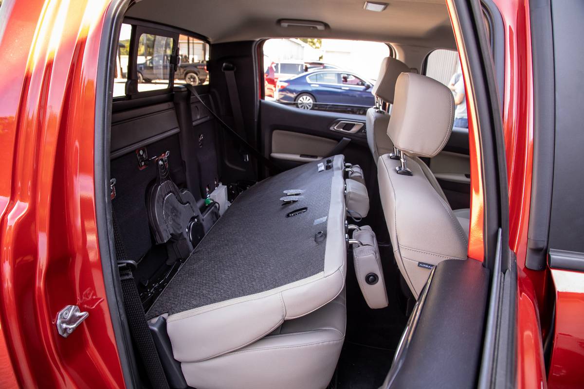 ford ranger 2019 56 folding seats  interior  second row jpg