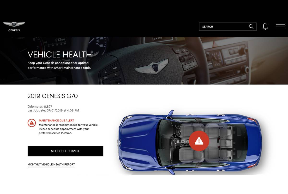 genesis g70 2019 service notification jpg