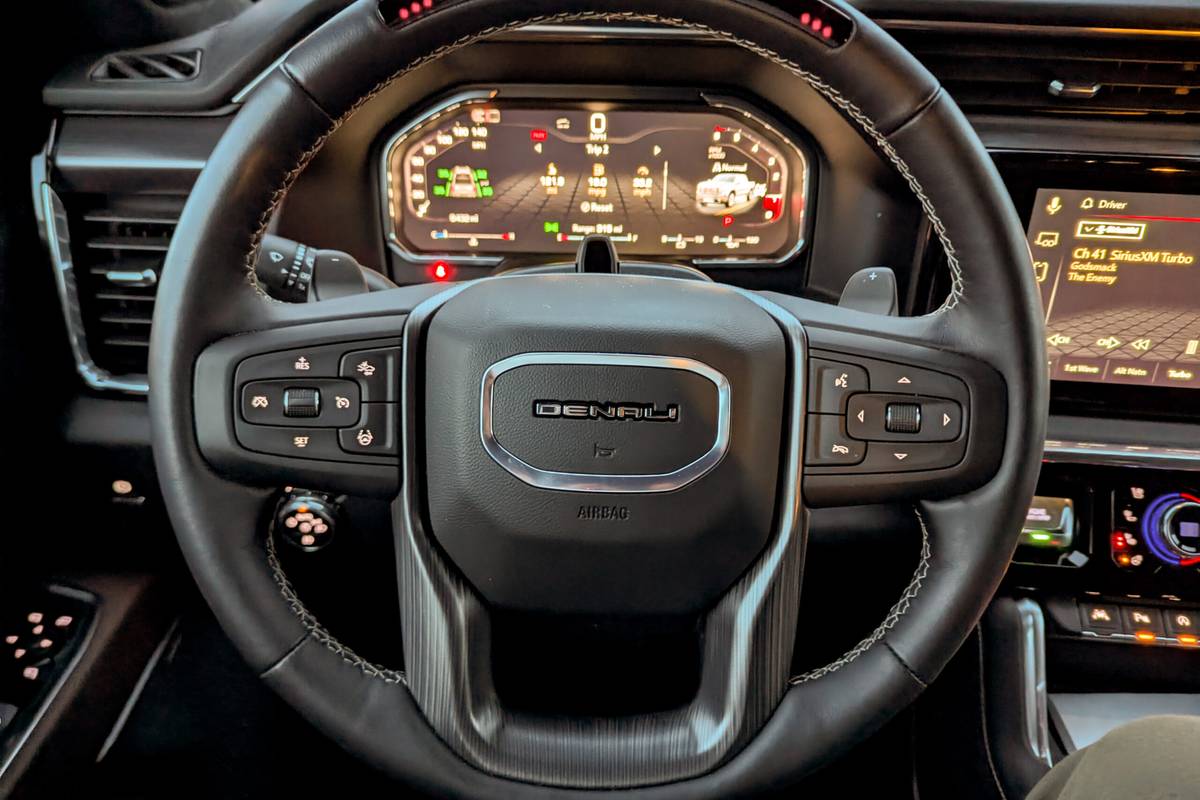 gmc sierra 1500 denali ultimate 2026 17 interior steering wheel scaled jpg