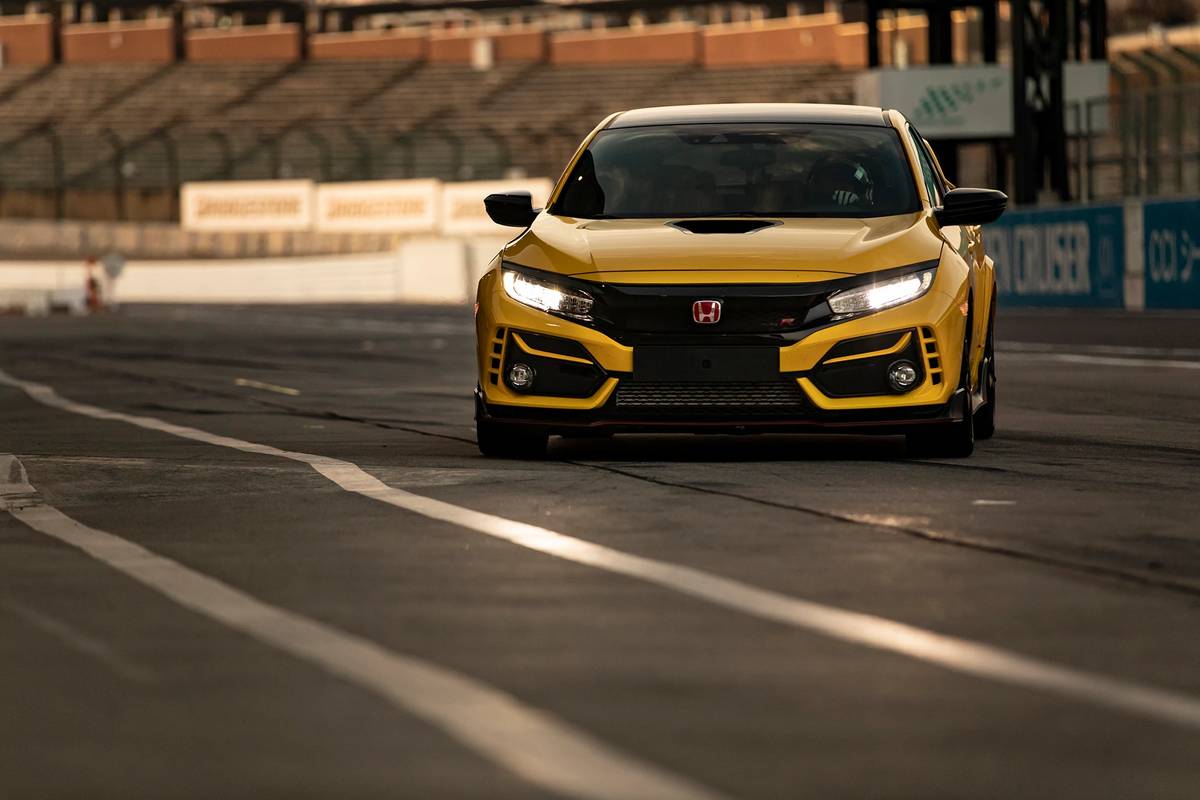 2021 Honda Civic Type R Limited Edition driving on a track
