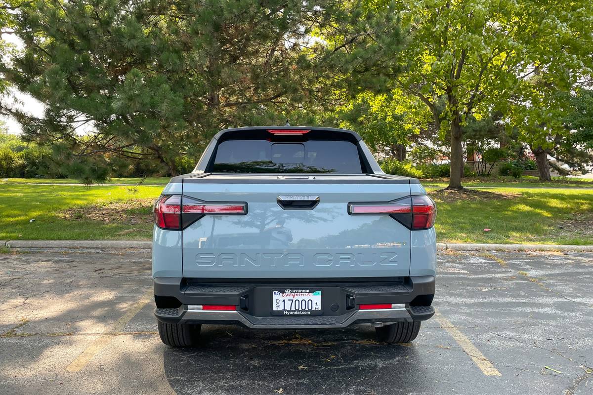hyundai santa cruz 2022 04 blue exterior rear scaled jpg