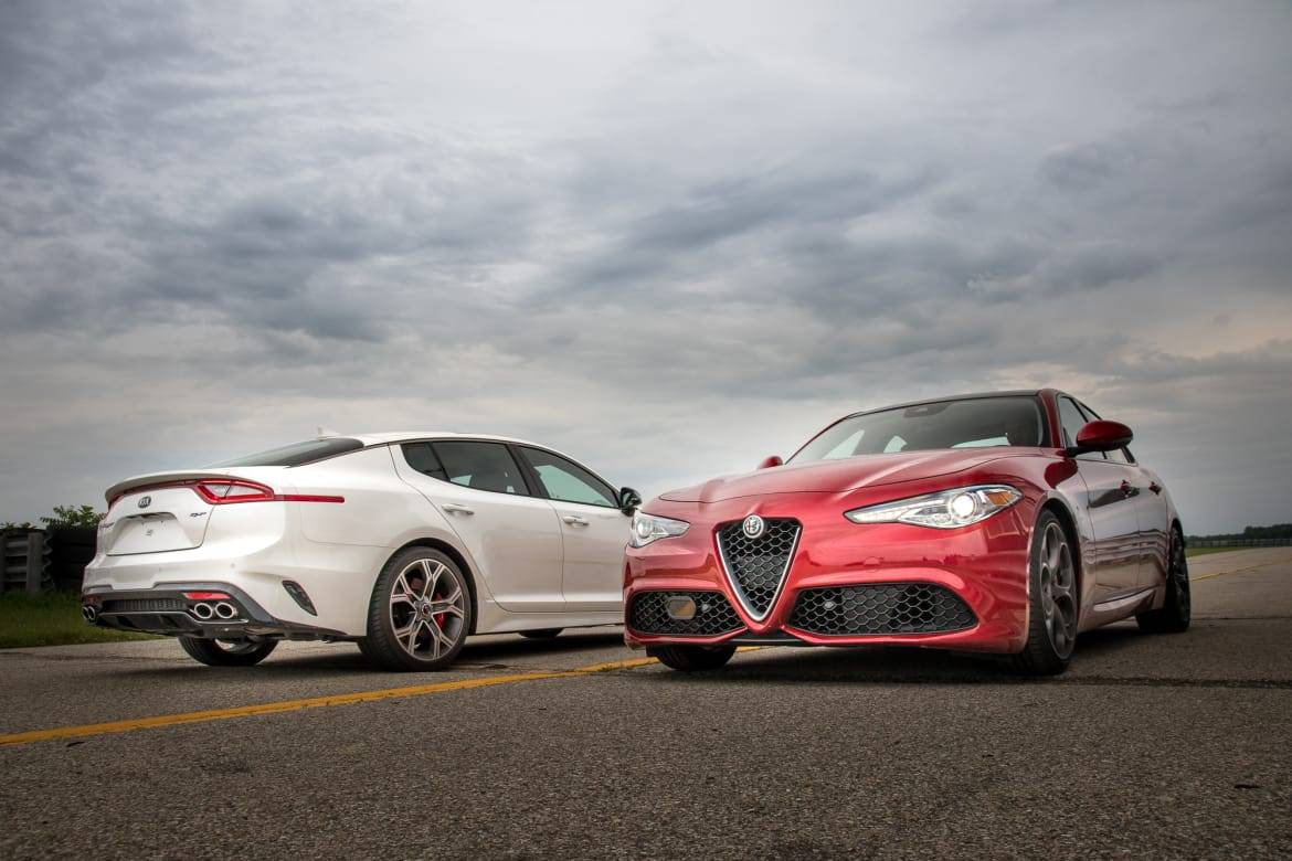 Kia Stinger GT Vs. Alfa Romeo Giulia Ti Who Does Luxury and Lap