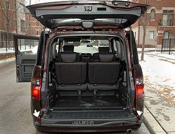 Behind the backseat is a respectable 25.1 cubic feet of cargo storage. The floor is lined with plastic. It&#39;s durable, but it does not hold things in place as a non-slip coating would. | Chase Agnello-Dean image