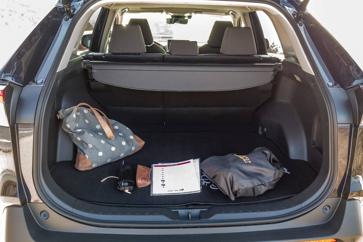 The 2019 Toyota RAV4 has a bit less cargo room than competitors. | Cars.com photos by Jennifer Geiger
