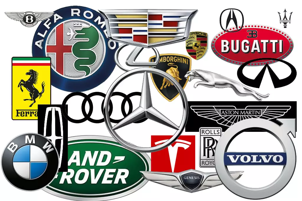 Luxury vehicle manufacturer logos
