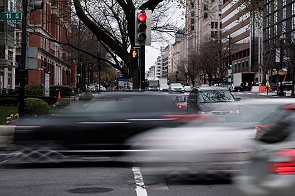 car stopped at red light