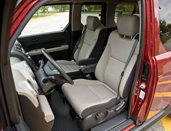 The front seats in the LX and EX have a water-resistant coating. I tested the claim, and they work as advertised &#x2014; the water dribbles right off for easy cleanup. EX models add water-resistant rear seats, and four-wheel-drive models have a removable | 