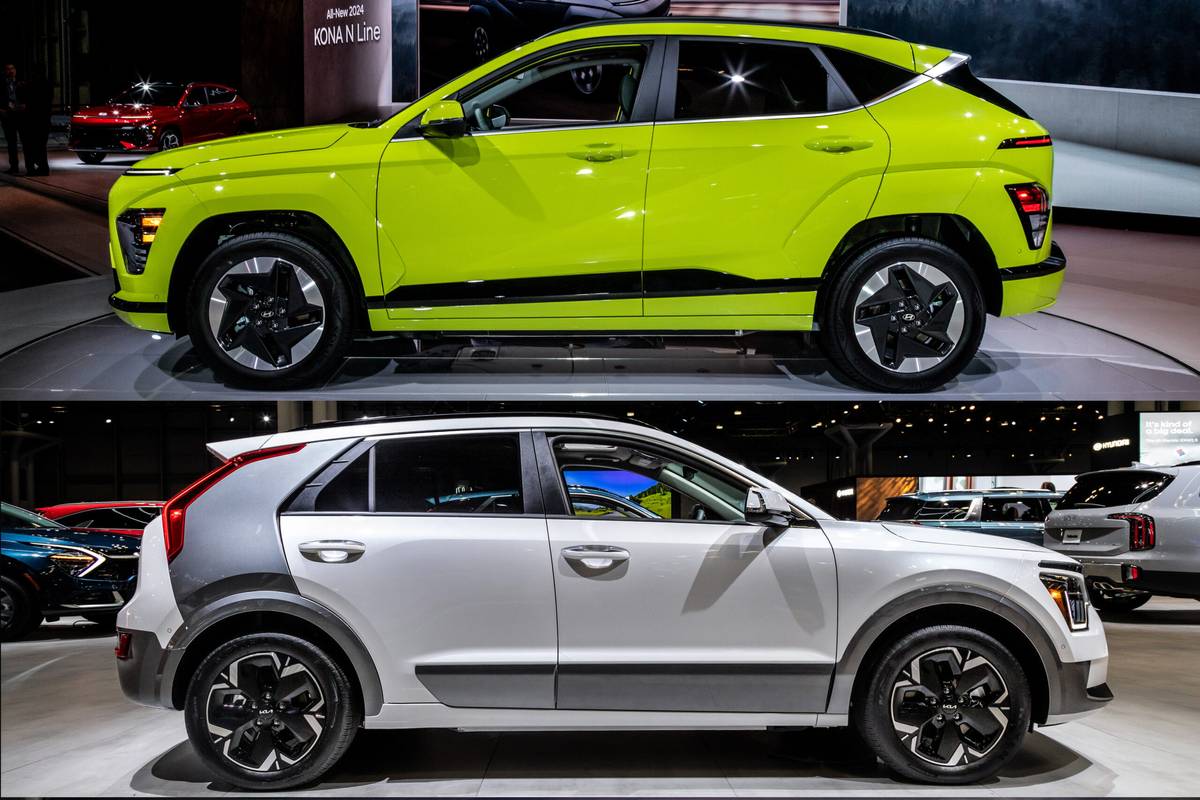 Chemicus vermijden daar ben ik het mee eens Auto Show Faceoff: 2024 Hyundai Kona Electric Vs. 2023 Kia Niro EV |  Cars.com