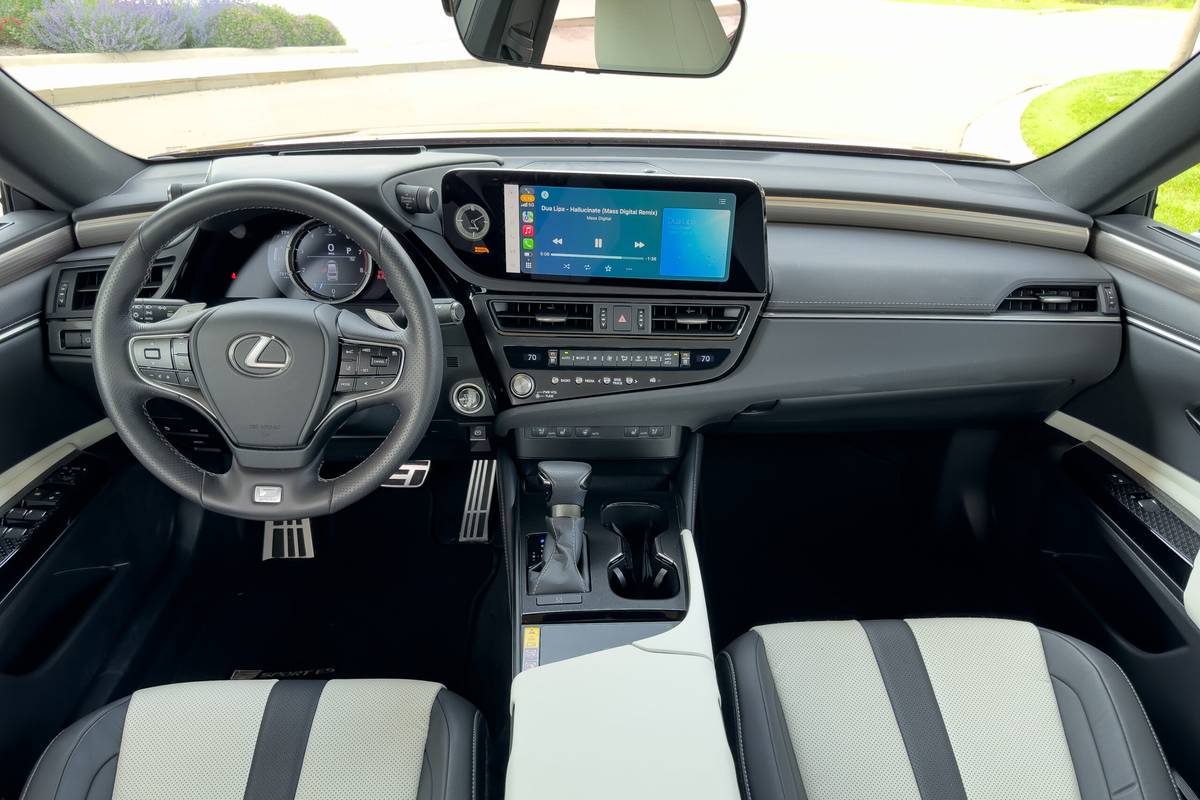 lexus es 350 f sport black 2025 14 interior front row scaled jpg