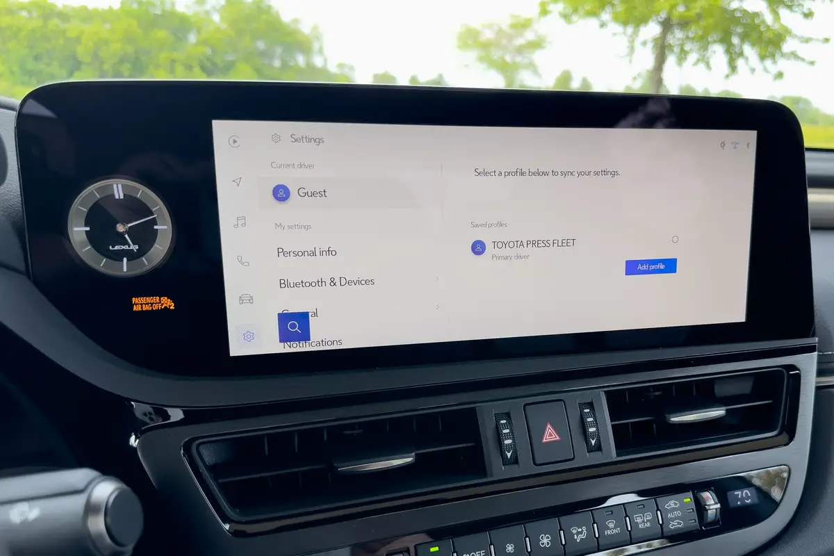 lexus es 350 f sport black 2025 26 interior center stack display scaled jpg