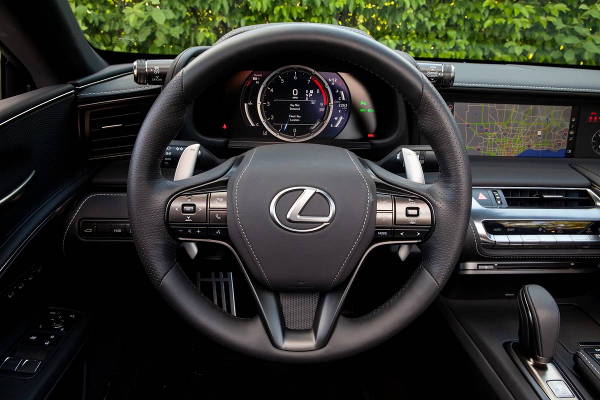 lexus lc 500 convertible 2021 17 front row  interior  steering wheel jpg