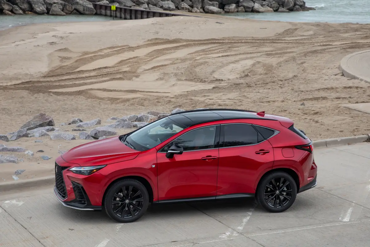 lexus nx 350h f sport 2026 01 exterior overhead profile jpg
