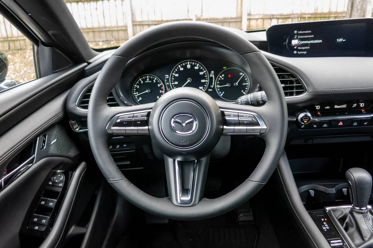 mazda mazda3 turbo 2021 10 front row  interior  steering wheel jpg