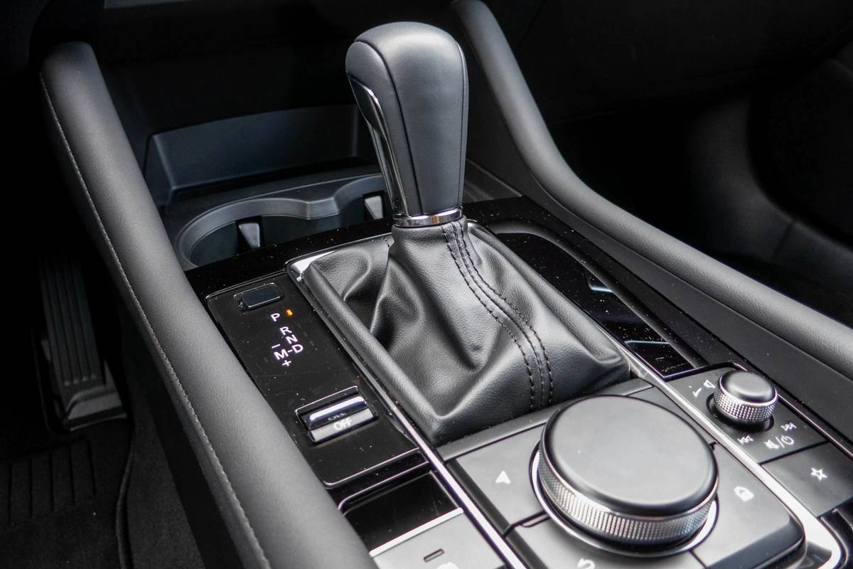 mazda mazda3 turbo 2021 11 center console  front row  gearshift  interior jpg