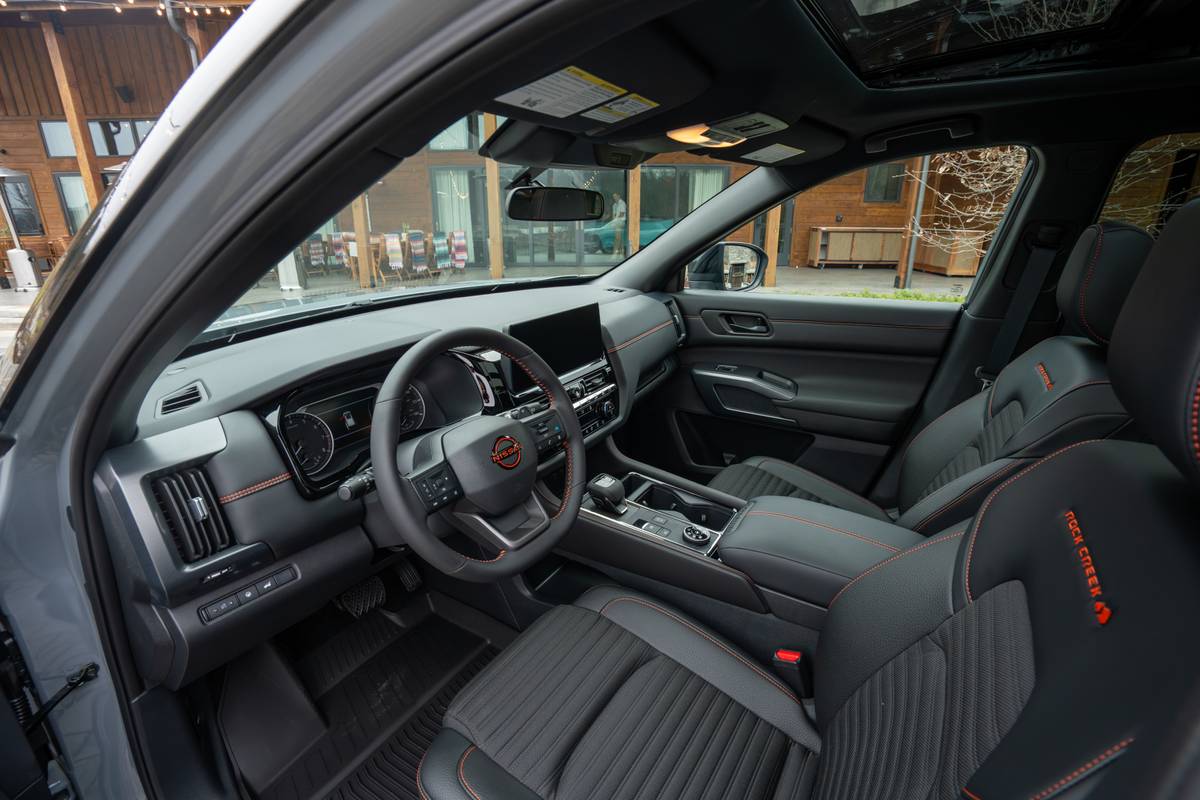 nissan pathfinder rock creek 2026 09 interior front driver seat jpg