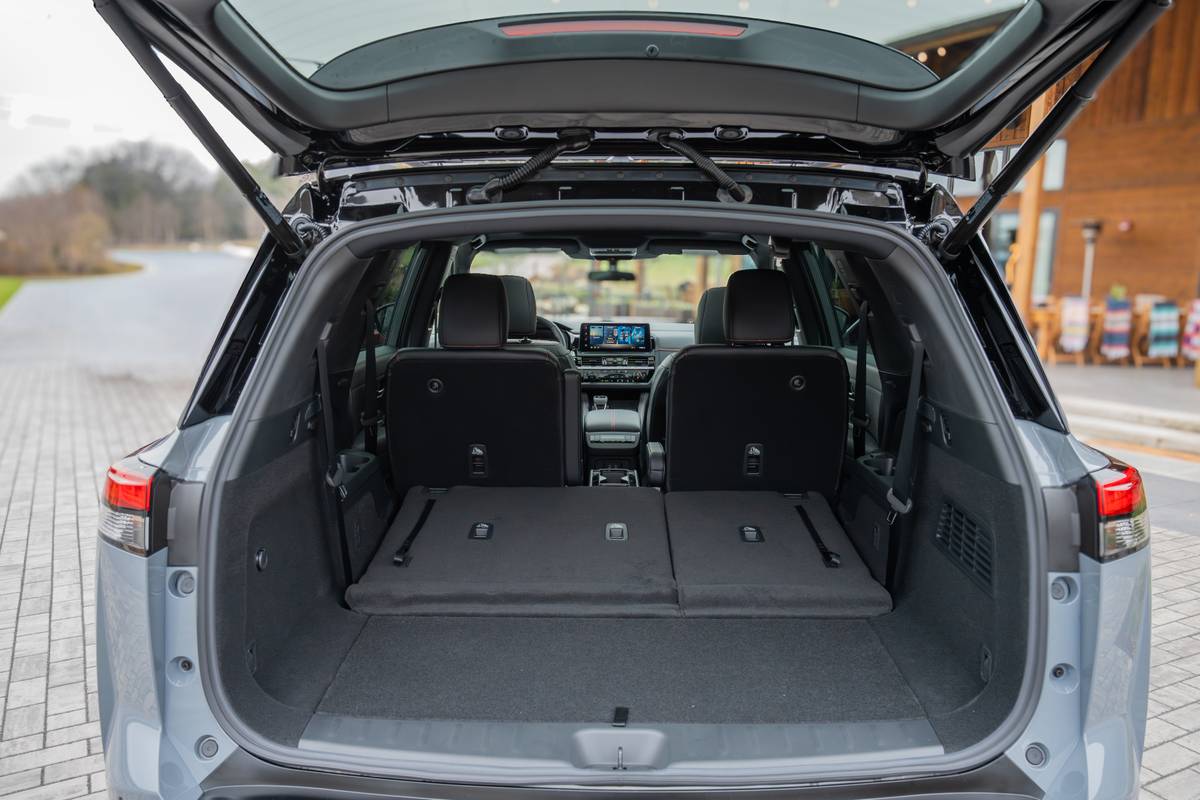 nissan pathfinder rock creek 2026 27 interior cargo seats folded jpg