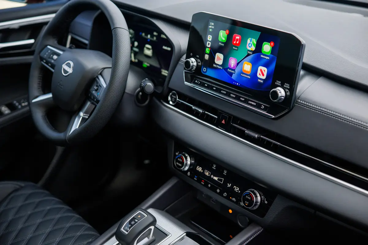 nissan rogue plug In hybrid 2026 14 interior front row oem scaled jpg