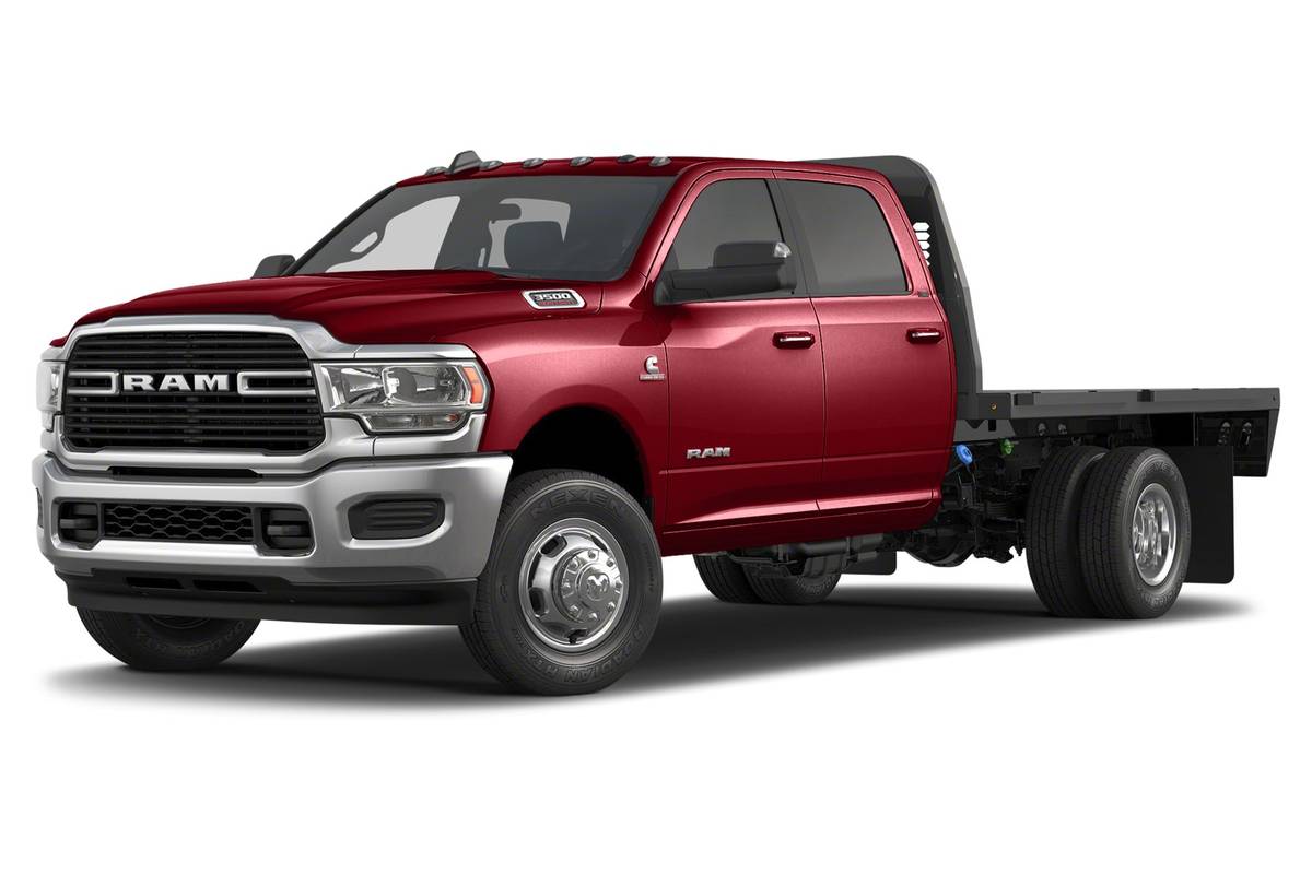 Red 2020 Ram 3500 Chassis Cab front angle view