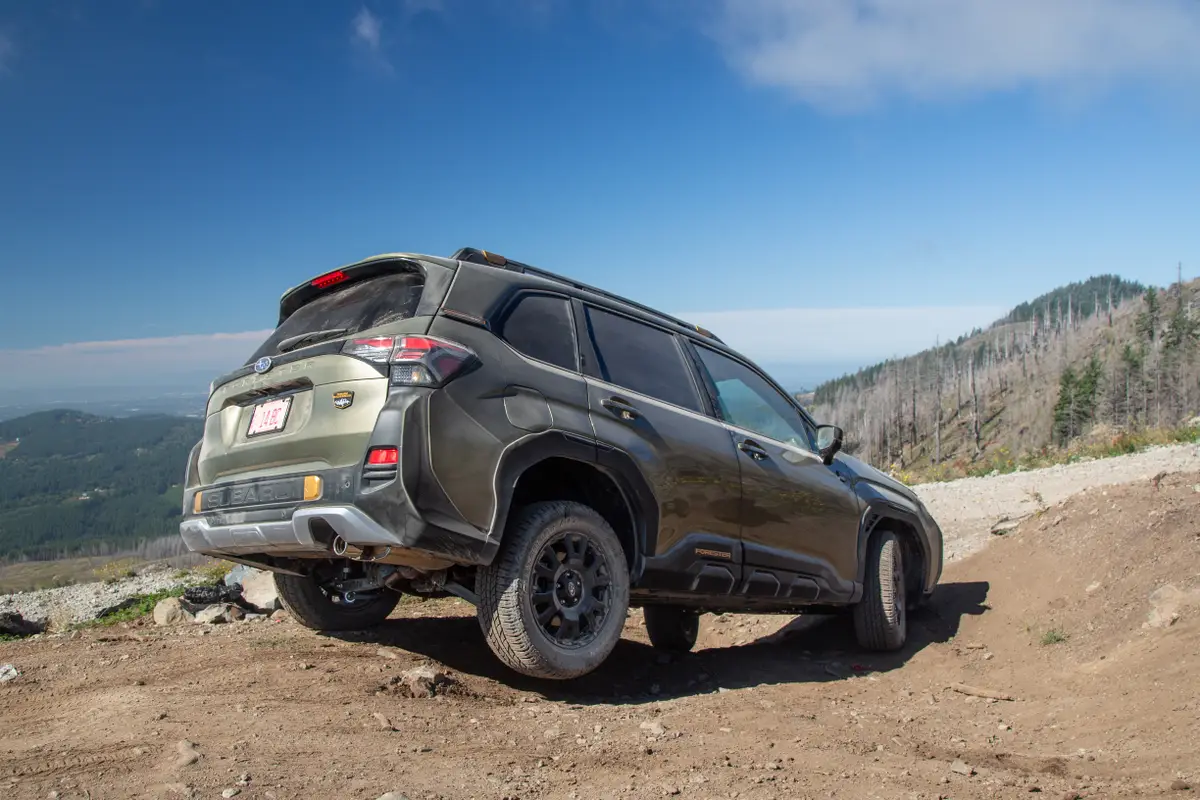 subaru forester wilderness 2026 05 exterior offroad rear angle jpg