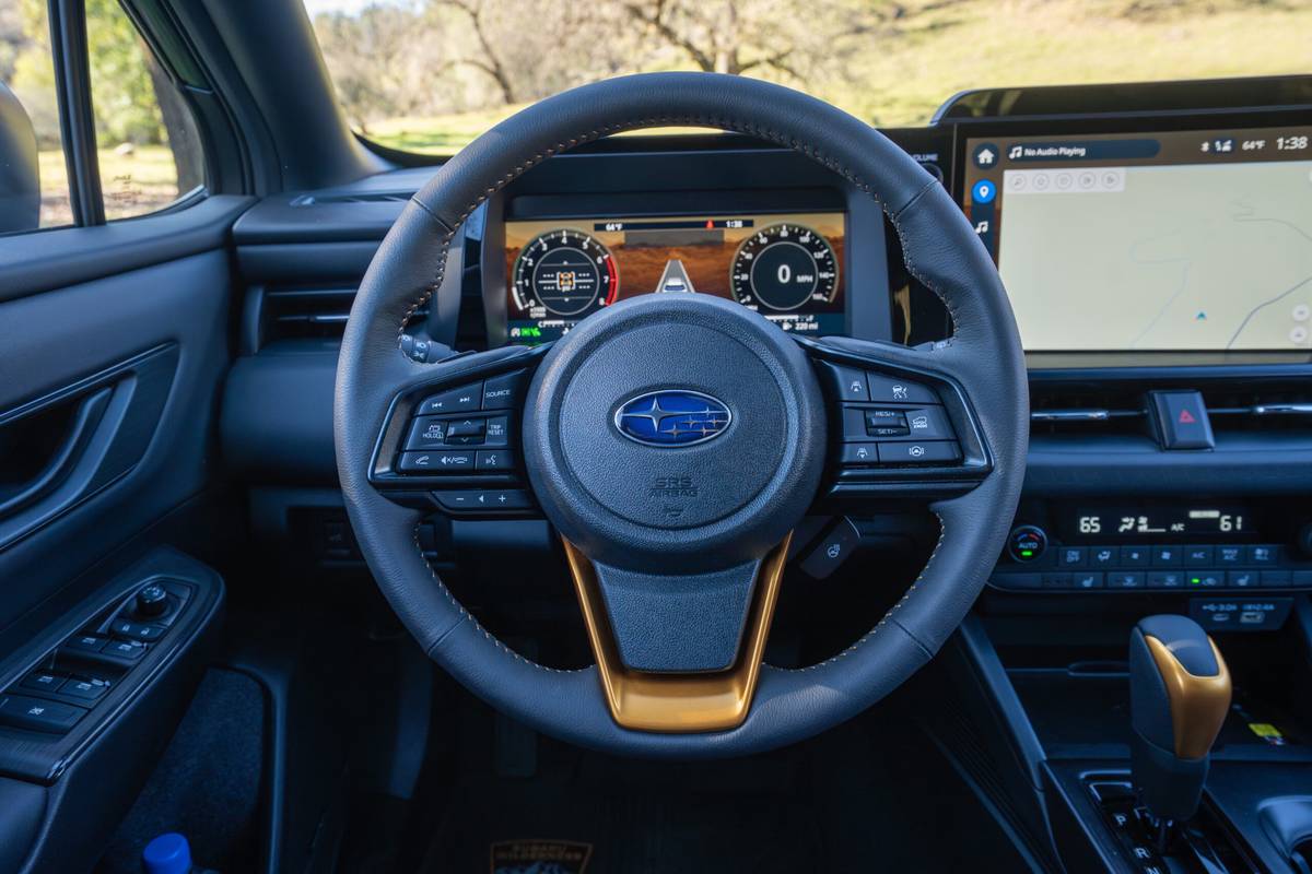 subaru outback wilderness review 2026 18 interior steering wheel scaled jpg