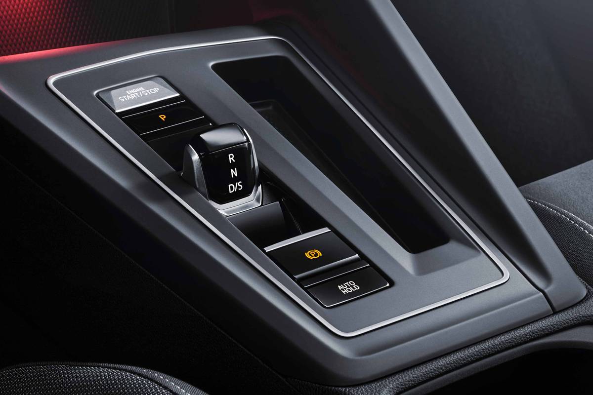 volkswagen golf a8 european model  18 center console  front row  gearshift  interior jpg