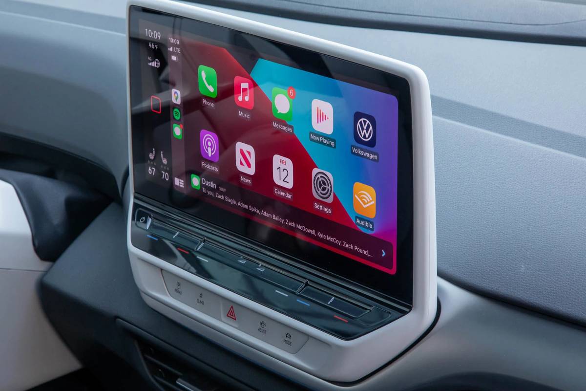 volkswagen id4 1st edition 2021 29 apple carplay  center stack display  front row  interior  touchscreen jpg