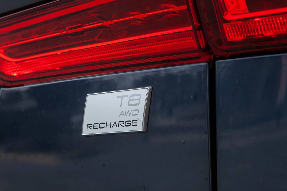 2021 Volvo XC60 Recharge T8 badge | Cars.com photo by Joe Wiesenfelder