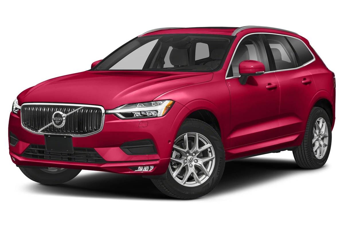 Front angle view of a red 2018 Volvo XC60